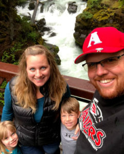Jordan Ely with his family in Oregon
